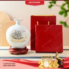 Bình hút lộc Thuận Buồm Xuôi Gió vẽ vàng – Quà Tết cao cấp, in logo doanh nghiệp