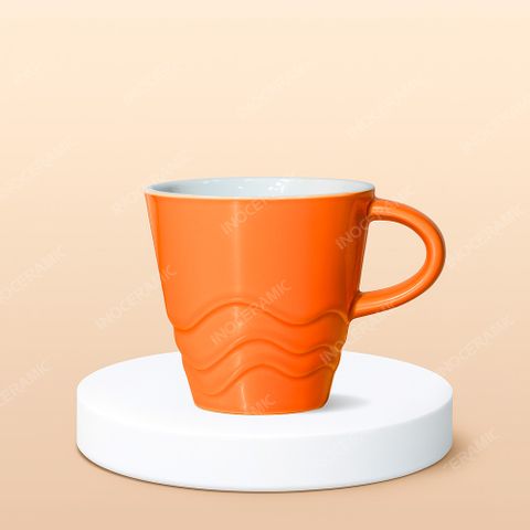 Ly Espresso sứ hình cây thông Noel quai C in logo