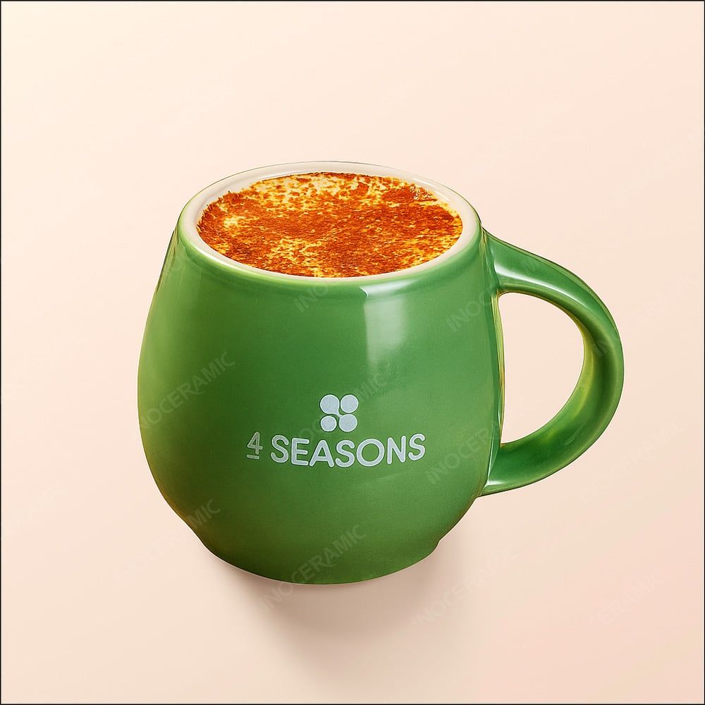 Cốc cà phê trứng quai tim hiện đại men màu in logo