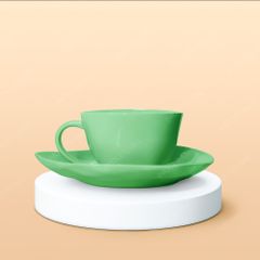 Ly Capuchino / Cappucino sứ méo quai tim full màu in logo