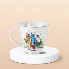 Ly vát sứ Du lịch Việt Nam vẽ tay in logo lưu niệm