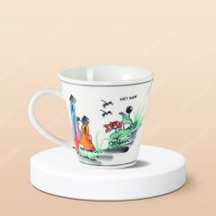 Ly vát sứ Du lịch Việt Nam vẽ tay in logo lưu niệm