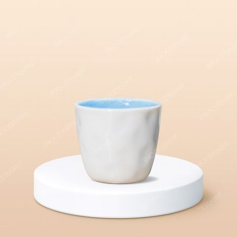 Cốc sứ cà phê sứ lòng màu hiện đại không quai in logo