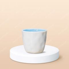 Cốc sứ cà phê sứ lòng màu hiện đại không quai in logo