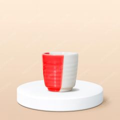 Cốc sứ cà phê sứ hai màu hiện đại không quai in logo