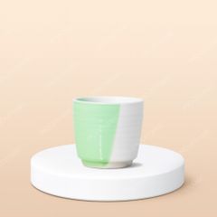 Cốc sứ cà phê sứ hai màu hiện đại không quai in logo