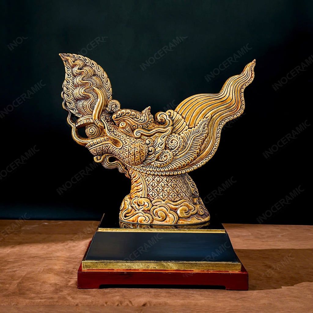Tượng lưu niệm Đầu Rồng Thời Lý – Quà tặng gốm sứ Bát Tràng ý nghĩa