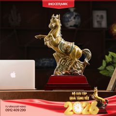 Tượng ngựa phong thủy Phù Đổng Kim Sa – Quà tết doanh nghiệp 2026 cao cấp