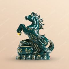 Tượng linh vật Lục Mã Cát Tường vẽ vàng – Gốm sứ Bát Tràng cao cấp