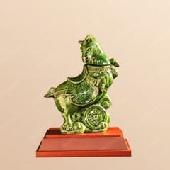 Tượng ngựa Pony Chiêu Tài men lục ngọc – Quà tặng lưu niệm cao cấp