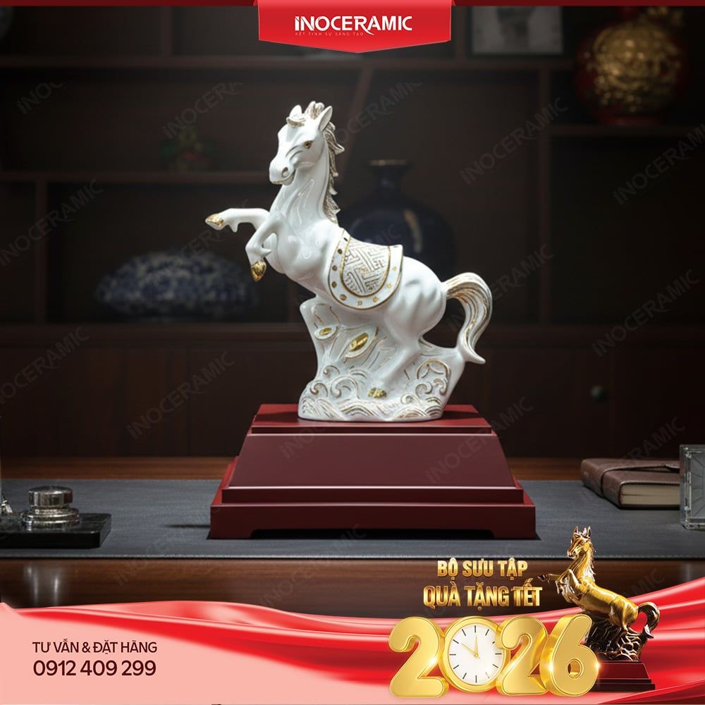 Tượng ngựa sứ Chiến Mã Khải Hoàn – Linh vật phong thuỷ hợp mệnh năm Bính Ngọ