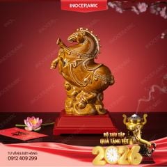 Tượng ngựa Chuppy gốm sứ Bát Tràng – Quà Tết B2B phong thuỷ, đáng yêu in logo