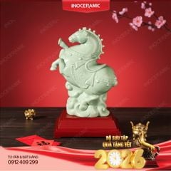 Tượng ngựa Chuppy gốm sứ Bát Tràng – Quà Tết B2B phong thuỷ, đáng yêu in logo