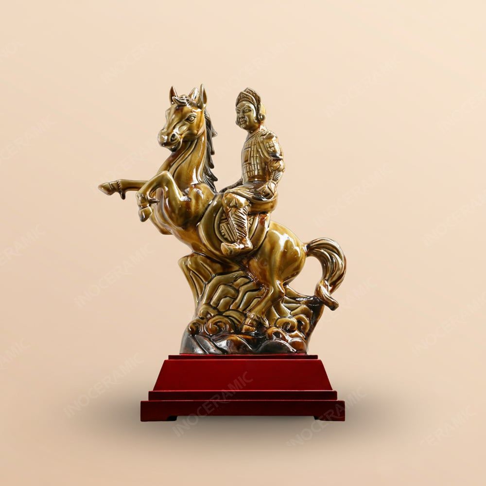 Tượng Phù Đổng Hoàng Thiên Vương gốm sứ Bát Tràng cao cấp