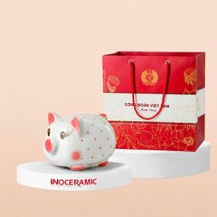 Heo đất chấm bi hồng dễ thương in logo