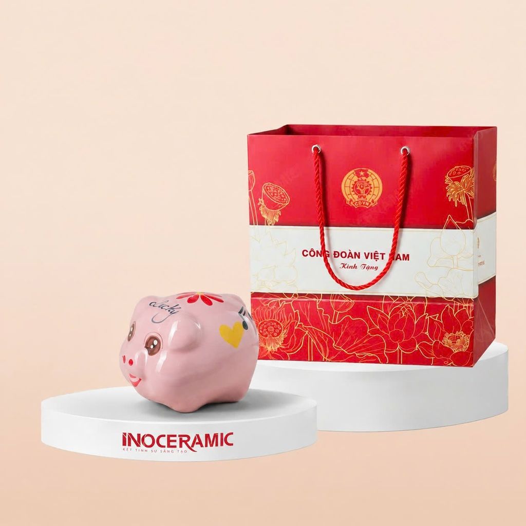 Heo đất mini may mắn in logo