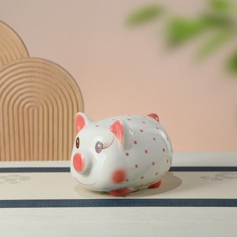 Heo đất chấm bi hồng dễ thương in logo