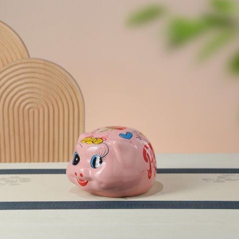 Heo đất hồng pastel ngọt ngào in logo
