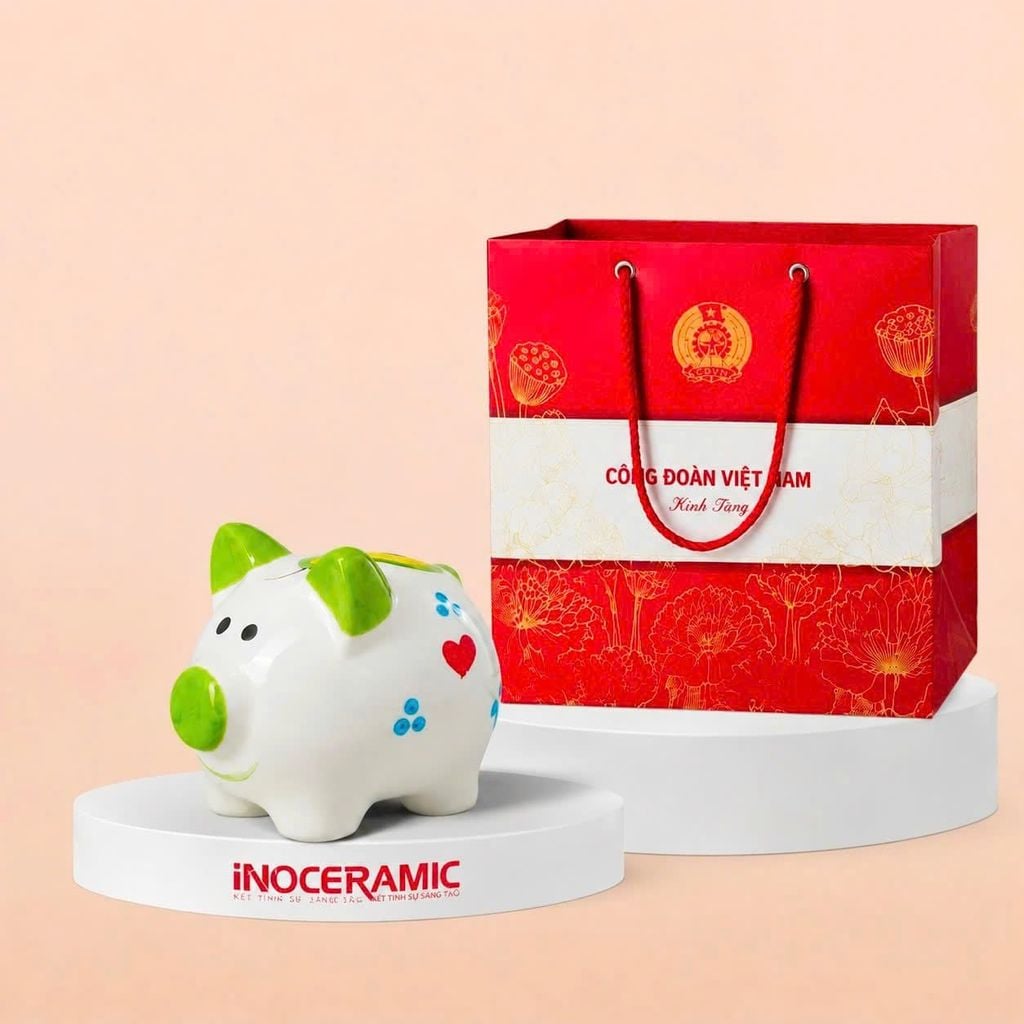 Heo đất mini đa sắc màu in logo