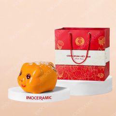 Heo đất mini cam tí hon đáng yêu in logo