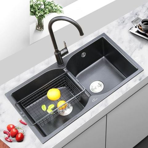  Chậu rửa chén 2 hộc Tomate TOMCRE G9050TBL 