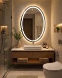  Gương Oval đèn LED cảm ứng 3 màu TAV812 500 x 700mm 