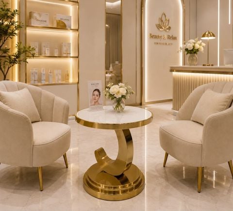  Bàn sofa chân inox mạ vàng 