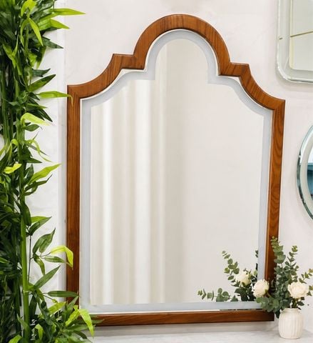  Gương viền gỗ ASH kiểu đèn LED cảm ứng 690x 1000mm 
