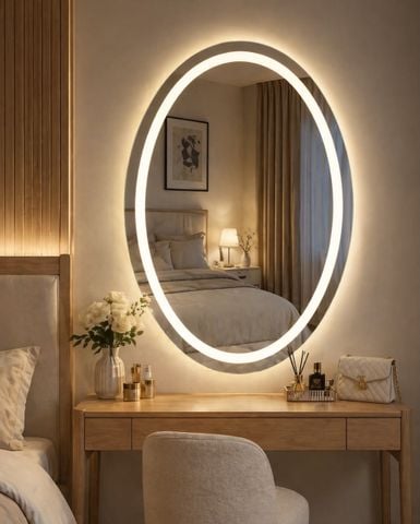  Gương Oval đèn LED cảm ứng 3 màu TAV812 500 x 700mm 