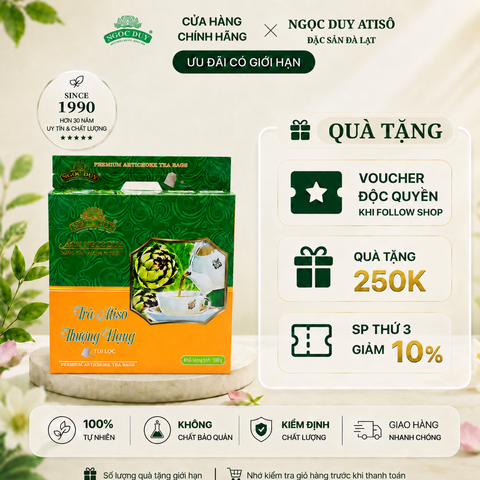 TRÀ ATISO THƯỢNG HẠNG  50 TÚI - HỘP CAM