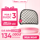 Combo 3 Túi đựng mỹ phẩm cao cấp họa tiết sang trọng Care4u 22x6x13 cm