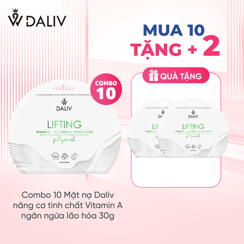 [Mua 10 tặng 2] Combo 10 Mặt nạ Daliv nâng cơ tinh chất Vitamin A ngăn ngừa lão hóa 30g