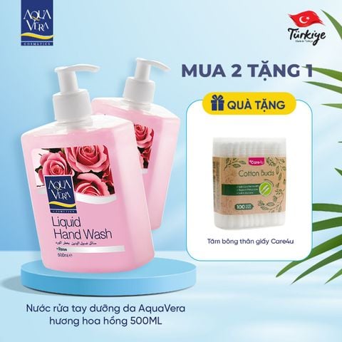 Nước rửa tay dưỡng da AquaVera hương hoa hồng 500ML