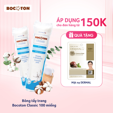 Bông tẩy trang Bocoton Classic 100 miếng