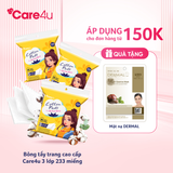 Bông tẩy trang cao cấp Care4u 3 lớp 233 miếng_CARE4165V