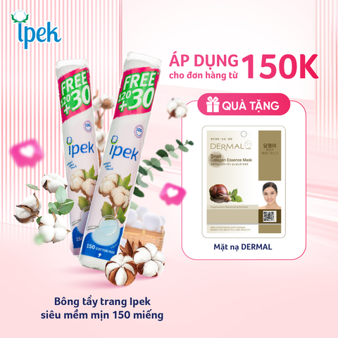 Bông tẩy trang Ipek siêu mềm mịn 150 miếng