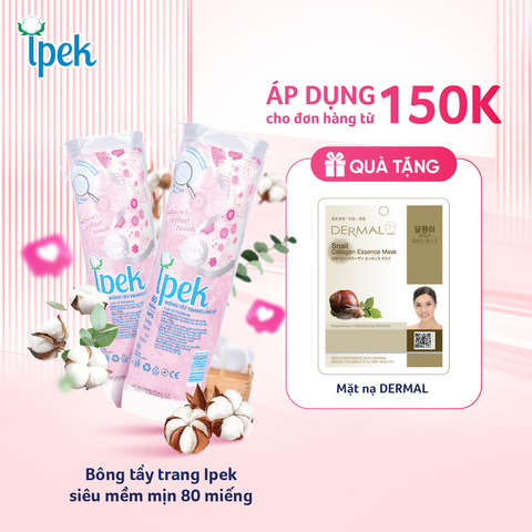 Bông tẩy trang Ipek siêu mềm mịn 80 miếng