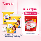 Combo 3 Bông tẩy trang cao cấp Care4u 3 lớp 233 miếng_CARE4165V
