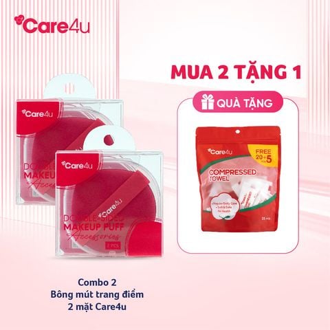 Bông mút trang điểm 2 mặt Care4u