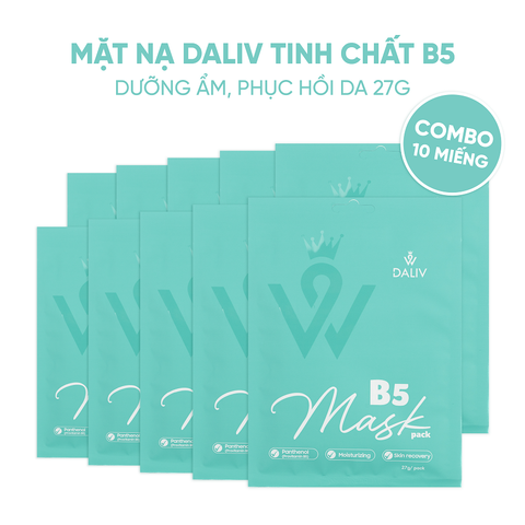 Combo 10 Mặt nạ Daliv tinh chất B5 dưỡng ẩm, phục hồi da 27g