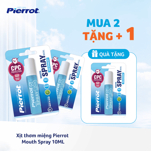 [Mua 2 tặng 1] Combo 2 Xịt thơm miệng Pierrot Mouth Spray 10ML