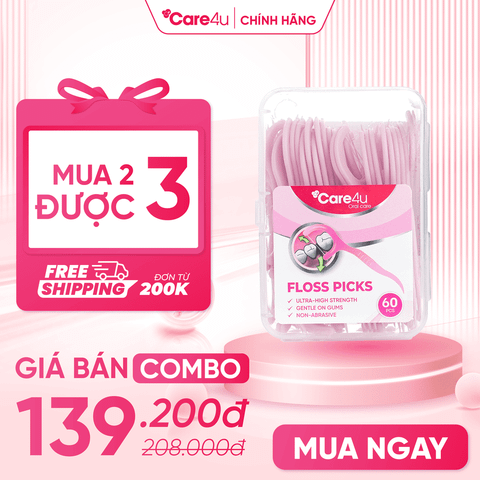 Combo 3 Chỉ kẽ răng Care4u hộp 60 chiếc_CARE6000H