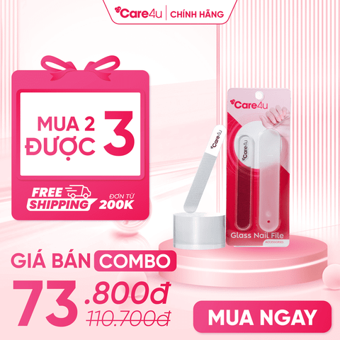 Combo 3 Dũa móng tay thủy tinh Care4u
