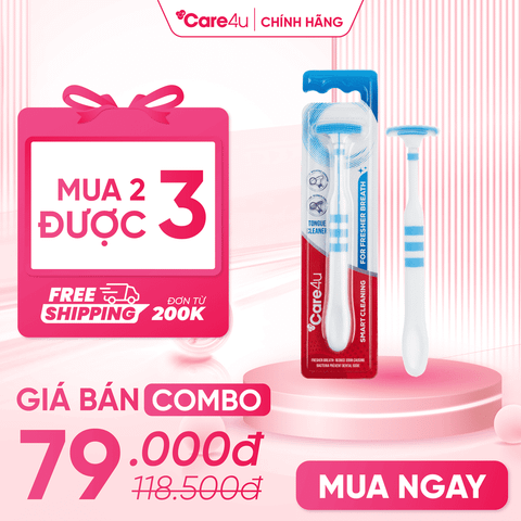 Combo 3 Dụng cụ làm sạch lưỡi Care4u