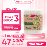 Combo 3 Tăm bông thân giấy Care4u 100 que
