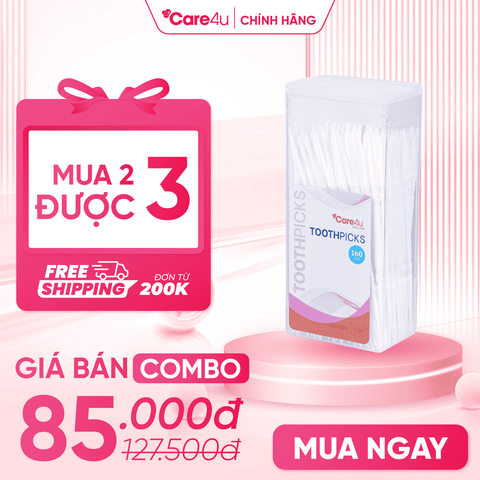 Combo 3 Tăm nhựa Care4u 160 chiếc