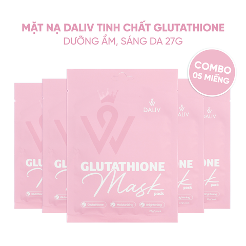 Combo 5 Mặt nạ Daliv tinh chất Glutathione dưỡng ẩm, sáng da 27g