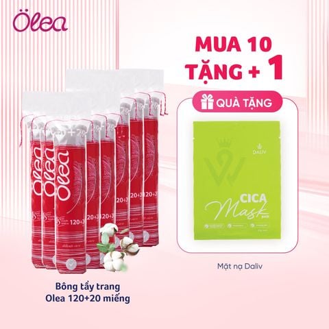 Combo 10 Bông tẩy trang Olea 120+20 miếng