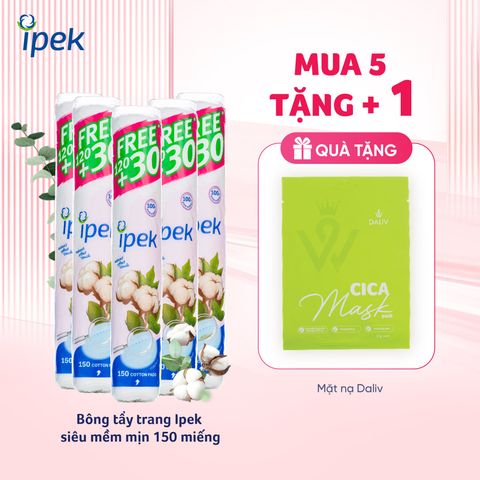 Combo 5 Bông tẩy trang Ipek siêu mềm mịn 150 miếng