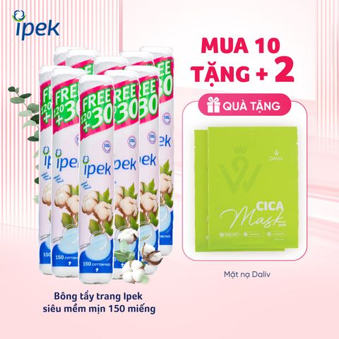 Combo 10 Bông tẩy trang Ipek siêu mềm mịn 150 miếng